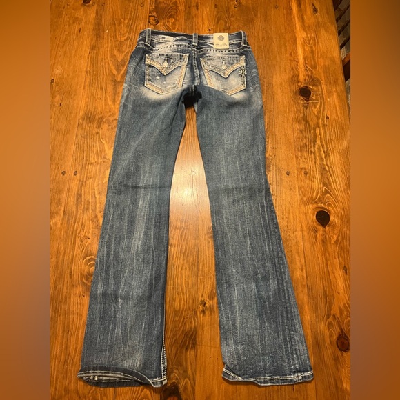 Miss Me Border Stitch Jeans 27/34 - Picture 5 of 6